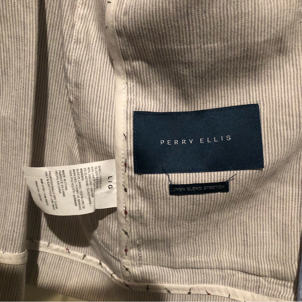 Perry Ellis Lined Gray Linen Blazer - Size Large - Picture 3 of 3